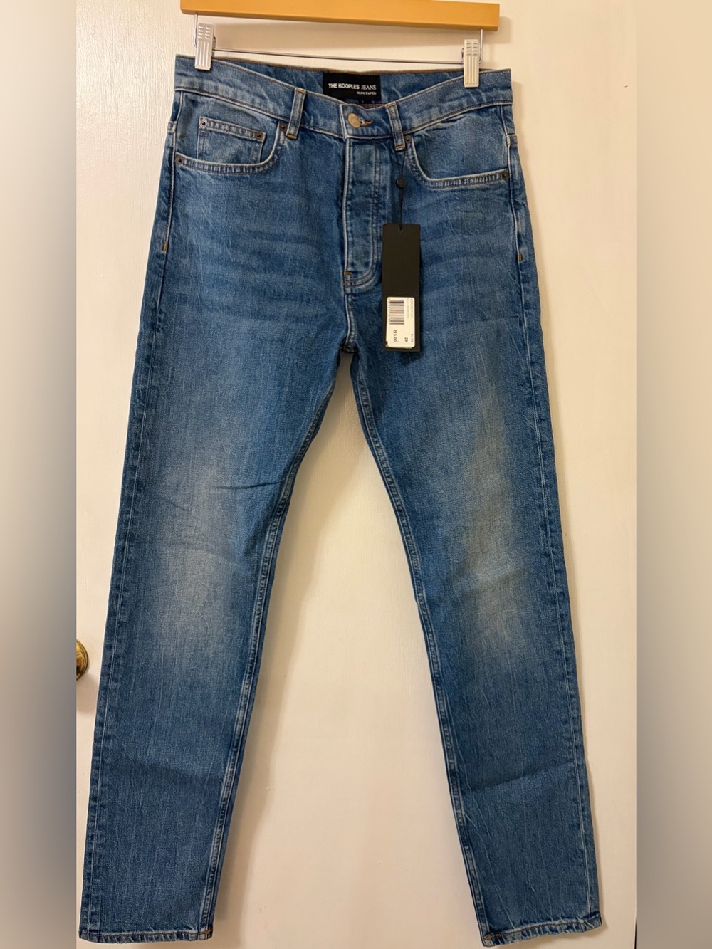 The Kooples Skinny Jeans in Blue Denim with Contrast Stitching